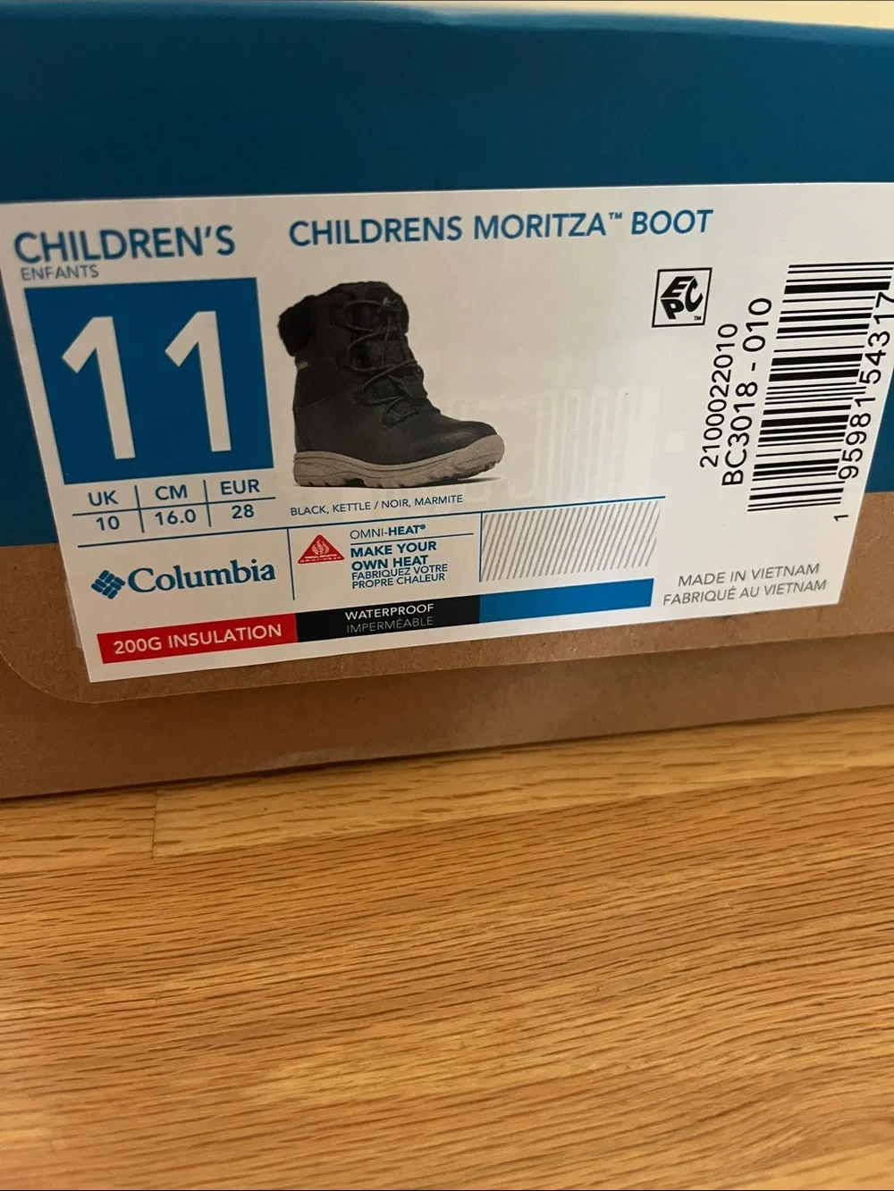 Columbia Kids' Black Winter Snow Boots